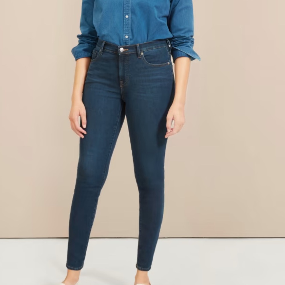 Everlane Mid Rise Skinny Jeans Dark Wash